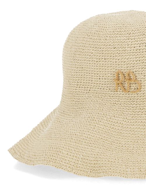 Cappello in rafia intrecciata in paglia beige Ruslan Baginskiy | BCTSTRMRBSTRNATURAL STRAW